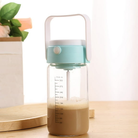 WIZUTIZ Automatic Mini Milk Frother Rechargeable Portable Mixing Cup Food Grade Glass Powerful Whisk Drink Mixer Coffee Juice Shaker For Home Travel Office