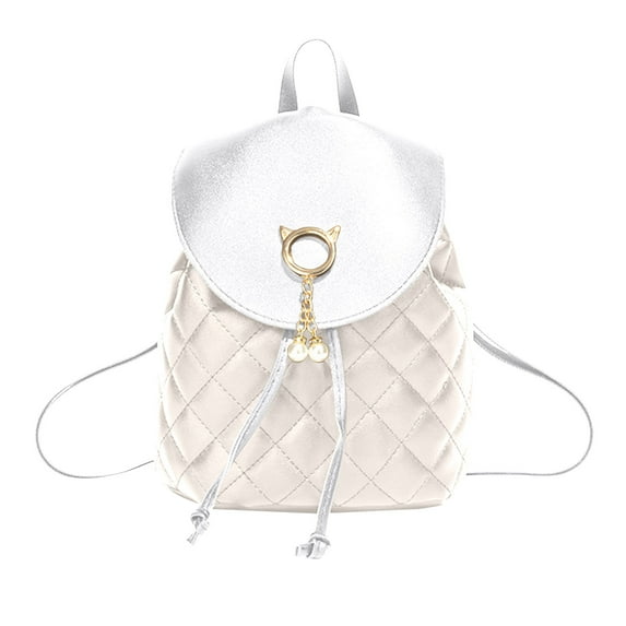 WIZUTIZ Backpack for Women Womens Backpacks with Adjustable Strap Zipper Pockets Backpacks Medium Solid Bags Water Resistant Lightweight Bag 1 PC White