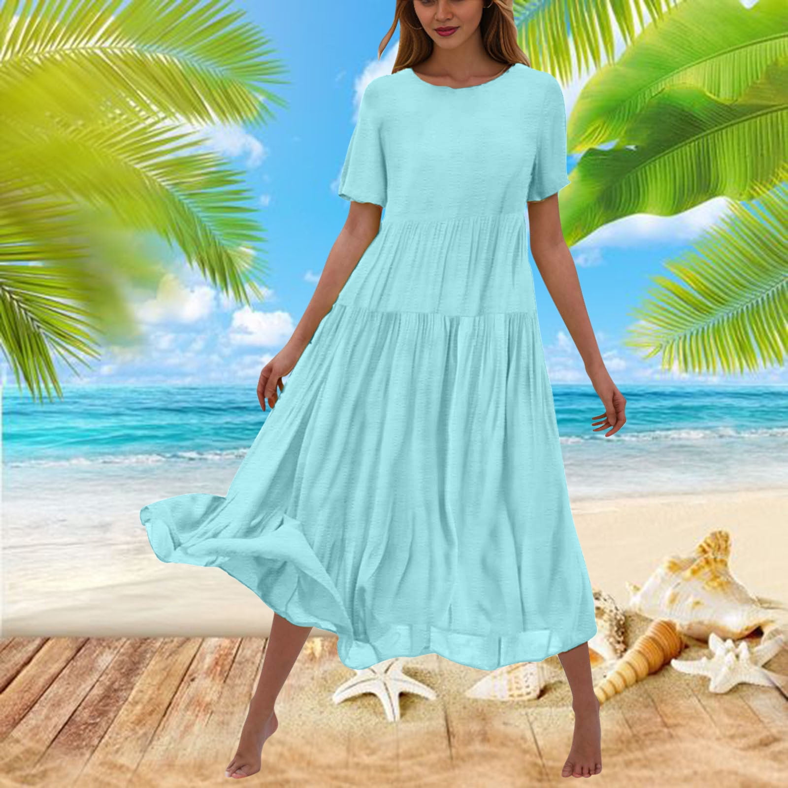 Vacation Dress High Grade Seaside Green Suspenders Slimming Dress