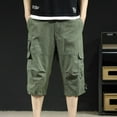 thumbnail image 1 of WIZUTIZ Cargo Shorts 3/4 for Men Relaxed Fit Work Hiking Shorts Cotton Elastic Waist Baggy Pants with Multiple Pockets, 1 of 5