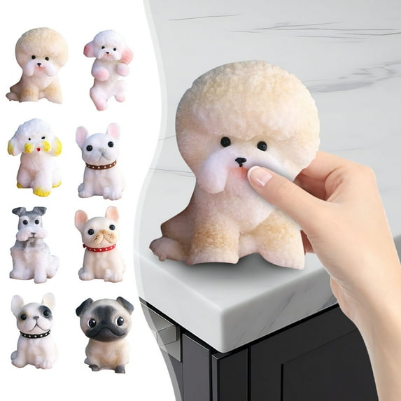 WIZUTIZ Christmas Squishies Fidget Toys for Teens Simulation Hand Painted Pet Dog Pinch Stress Reliever Toys Cute Sensory Fidget for Anxiety Reduction Hand Therapy Fun Anxiety Relief