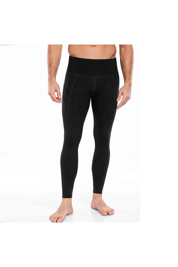 Compression Pants Men Workout with Pockets Athletic Sports Leggings Stretchy Quick Dry Yoga Tights for Running Cycling