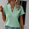 thumbnail image 1 of WIZUTIZ Crop Tops for Women up to 60% Off Oversize Tshirt V-Neck Pure Colour Plus Size Short Sleeve Tops Flowy Ladies Tshirts Lightweight Work Out Blouse Loose Fit Breathable Solid Tee Green L, 1 of 5