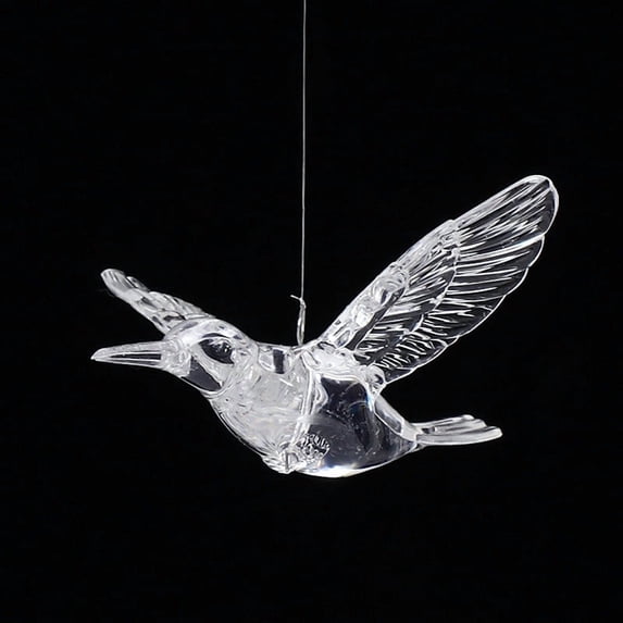 WIZUTIZ Crystal Clear Acrylic Hummingbird Suspension Mobile Transparent Wedding Event Ceiling Aisle Ornament Indoor Party Venue Hanging Decor Styling