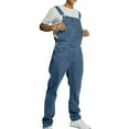 thumbnail image 1 of WIZUTIZ Denim Overalls for Men Distressed Straight Leg Jean Bib Overall Cozy Rugged Loose Adjustable Jean Jumpsuits, 1 of 4