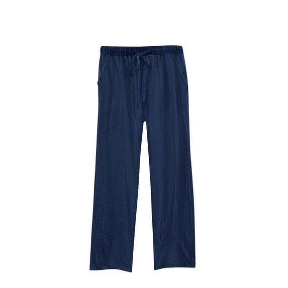 WIZUTIZ Dress Pants for Women Oversized Leisure Loose Wide Leg Trousers Spandex Elastic High Rise Full Length Summer Pants Solid Drawstring with Pockets Trousers for Lady Fitness Beach Blue