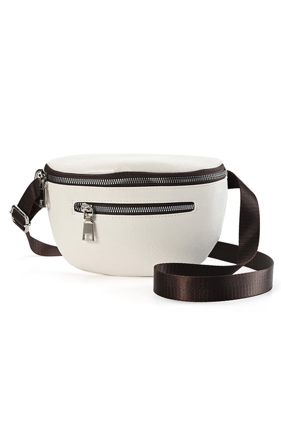 Fanny Packs for Women Womens with Adjustable Strap Zipper Pockets Medium Solid Bags Water Resistant Durable Bag 1 PC White