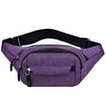 thumbnail image 1 of WIZUTIZ Fanny Packs for Women for Men with Adjustable Strap Zipper Pockets Medium Solid Bags Water Resistant Casual Bag 1 PC Purple, 1 of 4