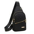 thumbnail image 1 of WIZUTIZ Fashion Women Zipper Small Sling Bag Crossbody Bags Travel Bag Earphone Hole Travel Outdoor Sports for Womens Chest Bags Womens Messenger Bags Large Black, 1 of 2