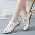 thumbnail image 1 of WIZUTIZ Fisherman Sandals for Women Flat Sandals for Women Dress Sandals for Women Comfortable Workout Stretch Hollow Out Sandals Pull-On Shoes Medium Solid Sandals for Older Women Anniversary White, 1 of 2