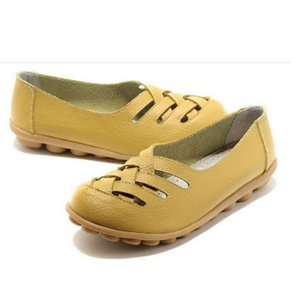 WIZUTIZ Fisherman Sandals for Women Flat Sandals for Women Sandals Women Comfort Casual Stretchy Hollow Out Sandals Pull-On Summer Shoes Low Heel (1"-2") Medium Solid Sandals for Lady Daily Yellow