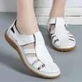 thumbnail image 1 of WIZUTIZ Fisherman Sandals for Women Womens Beach Sandals Flat Sandals Womens Sandals Athletic Comfortable Stretchy Beach Sandals Pull-On Shoes Low Heel (1"-2") Wide Solid Sandals for Lady Travel White, 1 of 5