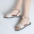 thumbnail image 1 of WIZUTIZ Flat Sandals for Women Hiking Sandals Women Outdoor Comfort Elastic Jeweled Sandals Buckle Round Toe Summer Shoes Low Heel (1"-2") Medium Solid Sandals Anniversary Up to 60% Off Beige, 1 of 6