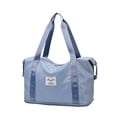 thumbnail image 1 of WIZUTIZ Foldable And Expandable Travel Bag Water Repellent Dry And Wet Separation Bag Womens with Adjustable Strap Zipper Pockets Medium Solid Bags Water Resistant Casual Bag 1 PC Blue, 1 of 1