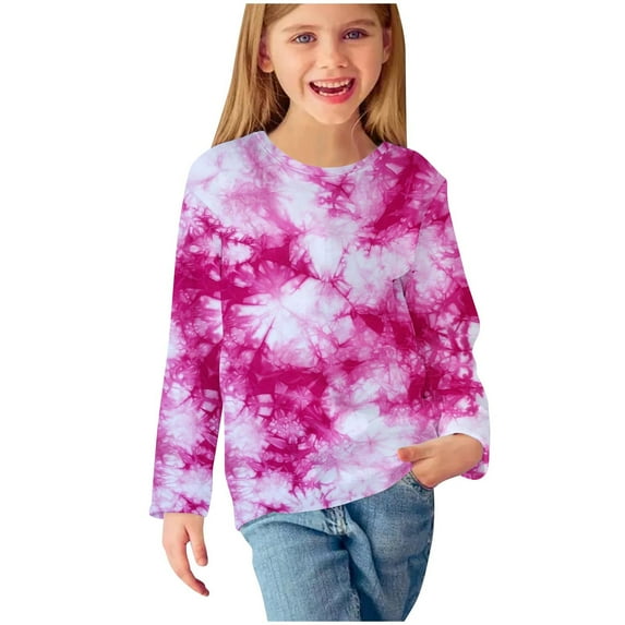 WIZUTIZ Girls Long Sleeve Shirts Size 7-8 Girls Long Sleeve Prints Shirts Cute Round Neck Tops Kids T Shirt Blouses Clothes Holiday Saving