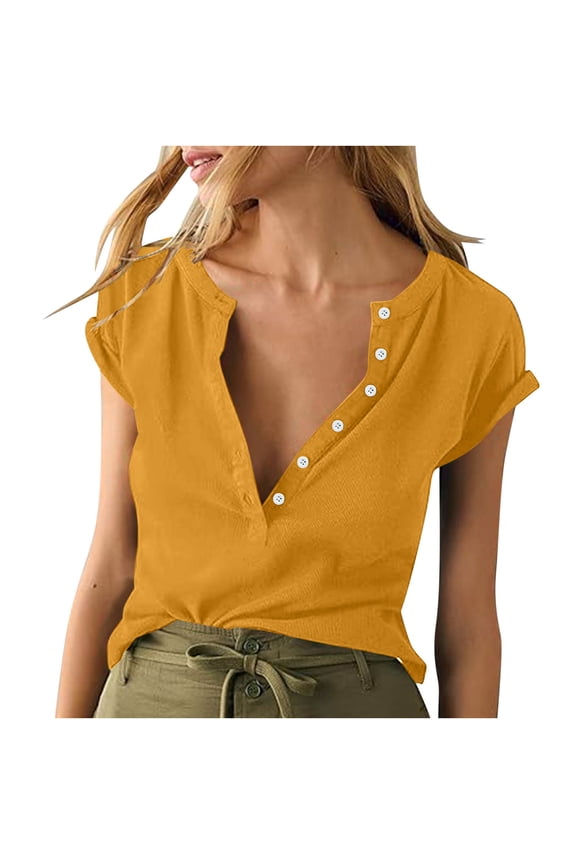 Going Out Tops for Women up to 30% Off Casual Elegant Lightweight Tshirt Ladies Fluffy Solid Tops Cotton Linen V-Neck Fashion Tee Sports Breathable T-shirt Cotton Blend Short Sleeve Shirts Y