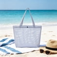 thumbnail image 1 of WIZUTIZ Gray Mesh Tote Bag Lightweight Shoulder Shopping Bag for Beach Travel Groceries Large Capacity Pleated Storage Tote for Casual Outdoor and Daily Work Carry, 1 of 6
