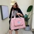 thumbnail image 1 of WIZUTIZ Gym Bag for Women with Shoes Compartment Foldable Large Travel Bag Tote Bag Swim Weekender Lightweight Sports Travel Duffle Bag Womens Large Solid Bags Water Resistant Durable Bag 1 PC Pink, 1 of 6