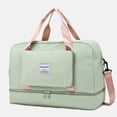 thumbnail image 1 of WIZUTIZ Gym Bag for Women with Shoes Compartment Foldable Large Travel Bag Tote Bag Swim Weekender Lightweight Sports Travel Duffle Bag Womens Large Solid Bags Water Resistant Green, 1 of 4