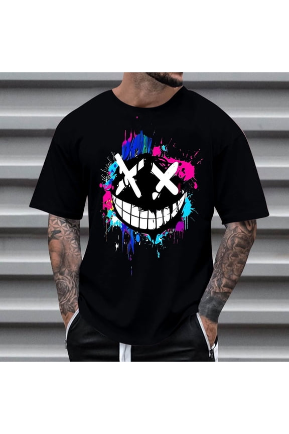 Halloween Tee Shirts for Mens Fall Summer Short Sleeve Boat Neck Skeleton Graphic Loose Fit Tops Shirt Man 2026