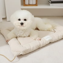 WIZUTIZ Indoor Dog Mat Thick Warm Winter Dog Bed Mats Foldable Waterproof Dog Mat 15*9 Inch Removable and Washable for Living Room Dog Bed White