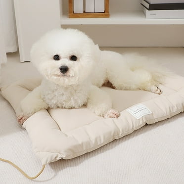 WIZUTIZ Indoor Dog Mat Thick Warm Winter Dog Bed Mats Foldable Waterproof Dog Mat 15*9 Inch Removable and Washable for Living Room Dog Bed White