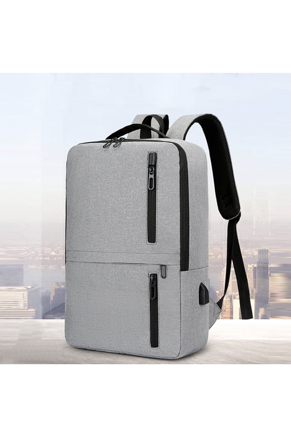 Laptop Backpack 15 Inch Large Travel Backpack For Men Women Computer Work Business College Backpack Bookbag Carry Backpack With USB Port Womens Large Solid Bags Easy Carry Any Phone Bag Gray