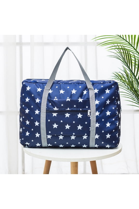 Large Capacity Fashion Travel Bag For Man Women Bag Travel Carry on Luggage Bag Womens with Adjustable Strap Zipper Pockets Medium Solid Bags Water Resistant Lightweight Bag 1 PC Blue