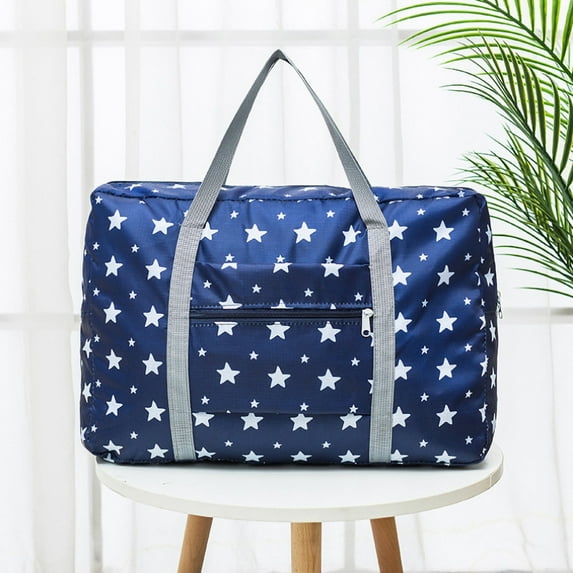 WIZUTIZ Large Capacity Fashion Travel Bag For Man Women Bag Travel Carry on Luggage Bag Womens with Adjustable Strap Zipper Pockets Medium Solid Bags Water Resistant Lightweight Bag 1 PC Blue