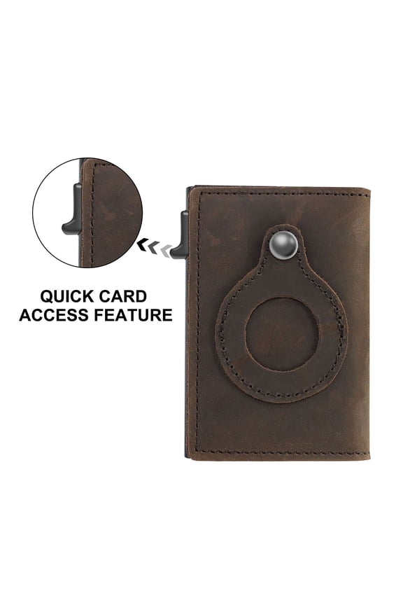 Leather Wallet With Protective Case For Multifunctional Buckle Card Bag Sleeve For Men Womens Medium Solid Bags Water Resistant Durable Bag 1 PC Coffee