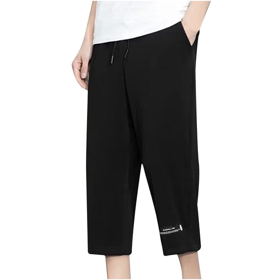 WIZUTIZ Linen Pants Men, Men's with Elastic Waist Ultra-thin Quick Drying Ventilate and Loose Sport Pants