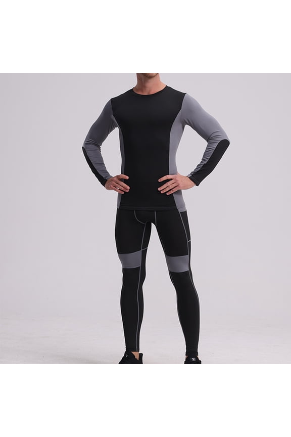 Men Compression Sport Set Athletic Outfit Running Basketball Training Workout