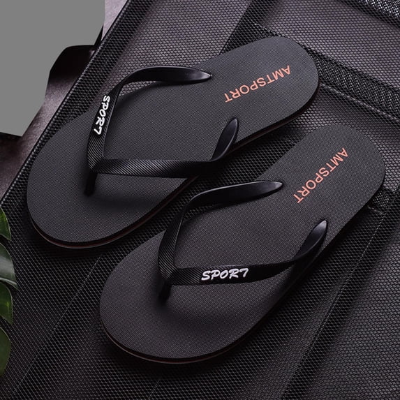 WIZUTIZ Men Fashionable Flat Toe Flip Flops Flat Beach Flip Flops Fashion Toe Flip Flops Sandals Light Walking Sandals