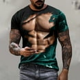 thumbnail image 1 of WIZUTIZ Men's 3D Muscle Printed Tshirts Short Sleeve T-Shirts Funny Fake Abs Graphic Tees Shirts Summer Novelty Tops, 1 of 5
