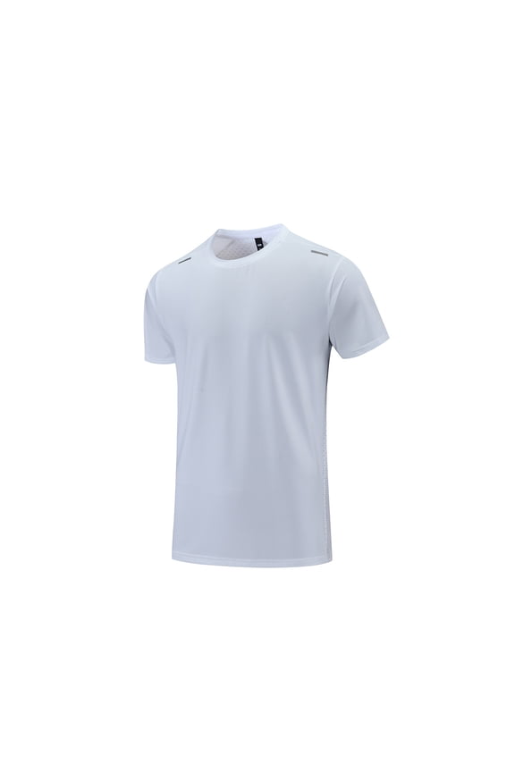 Men's Active Tee Reflective Print Moisture Wicking Quick Dry Fabric Crew Neck Regular Fit Summer Running Fitness