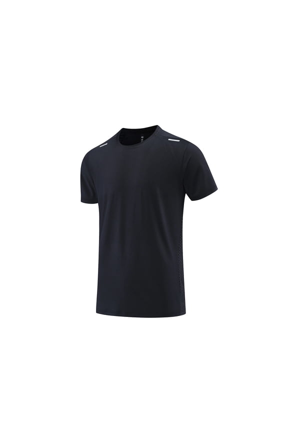 Men's Active Tee Reflective Print Moisture Wicking Quick Dry Fabric Crew Neck Regular Fit Summer Running Fitness