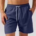 thumbnail image 1 of WIZUTIZ Men's Athletic Shorts Solid Color Zipper Pocket Drawstring Elastic Waist Cropped Straight Leg Quick Dry Breathable Lightweight Summer Gym Running Active Workout Shorts, 1 of 3