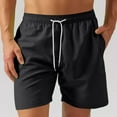 thumbnail image 1 of WIZUTIZ Men's Athletic Shorts Solid Color Zipper Pocket Drawstring Elastic Waist Cropped Straight Leg Quick Dry Breathable Lightweight Summer Gym Running Active Workout Shorts, 1 of 3