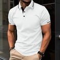 thumbnail image 1 of WIZUTIZ Men's Button-Down Shirt Solid Color Short Sleeve Turndown Collar Everyday Shirt Moisture Wicking Breathable Lightweight Summer Sports Top, 1 of 5