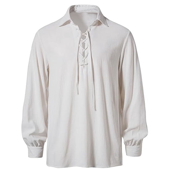 WIZUTIZ Men's Casual Henley Solid Color Lace-Up Belted Stand Collar Long Sleeve Pullover Polyester Spandex Stretch for All-Season Outdoor Daily Wear Mens Fashion