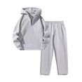 thumbnail image 1 of WIZUTIZ Men's Casual Set Solid Color Long Sleeve Pullover Hoodie Top Elastic Waist Drawstring Straight Leg Pants Two-Piece Outfit Polyester for Beach Party Daily All-Season Wear, 1 of 2