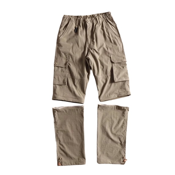 WIZUTIZ Men's Convertible Pants Quick-Dry Detachable Zip-Off Cargo Trousers Polyester Breathable Multi-Pocket for Outdoor Hiking Camping Fishing Daily Wear