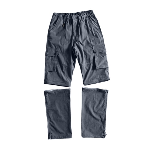 WIZUTIZ Men's Convertible Pants Quick-Dry Detachable Zip-Off Cargo Trousers Polyester Breathable Multi-Pocket for Outdoor Hiking Camping Fishing Daily Wear