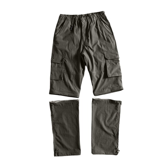 WIZUTIZ Men's Convertible Pants Quick-Dry Detachable Zip-Off Cargo Trousers Polyester Breathable Multi-Pocket for Outdoor Hiking Camping Fishing Daily Wear