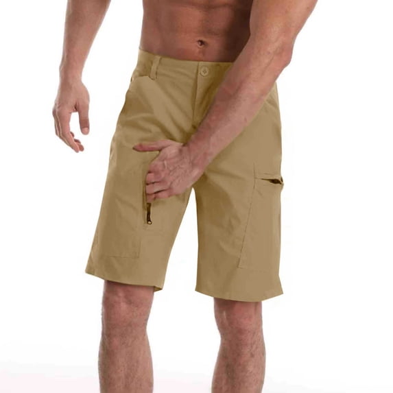 WIZUTIZ Men's Hiking Shorts with 5 Pockets, Golf Shorts Men 7 Inch Inseam Quick Dry Breathable