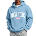thumbnail image 1 of WIZUTIZ Men's Letter Print Fleece Pullover Hoodie With Kangaroo Pocket Long Sleeve Streetwear Casual Fall Winter Sweatshirt, 1 of 5