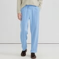 thumbnail image 1 of WIZUTIZ Men's Linen Casual Pants, Elastic Drawstring Waist Straight Leg Loose Fit Lightweight Trousers for Business Commute, 1 of 5