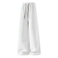 thumbnail image 1 of WIZUTIZ Men's Lounge Pants Wide Leg Drawstring Elastic Waist Loose Casual Trousers Lightweight Travel Pants with Pockets, 1 of 5