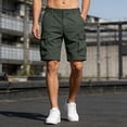 thumbnail image 1 of WIZUTIZ Men's Multi Pocket Zipper Cargo Short Outdoor Casual Loose Fit Dungarees Shorts, 1 of 5