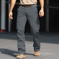 thumbnail image 1 of WIZUTIZ Men's Outdoor Cargo Pants Elastic Waist Drawstring Tapered Multi-Pocket Quick Dry Lightweight Hiking Work Trousers, 1 of 5